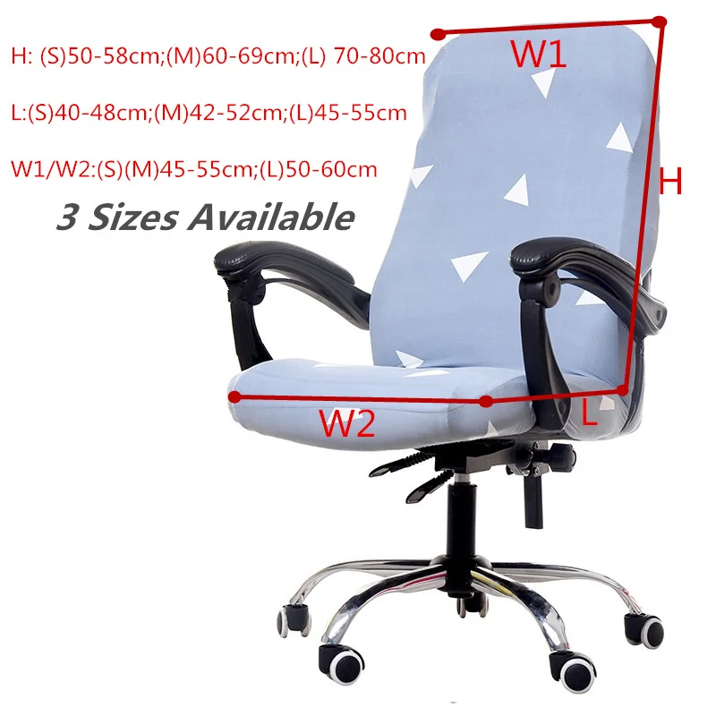 3 Dydis Universalus Biuro Kėdė Apima Spandex Dulkėms Sėdynės Danga Kompiuterio Kėdė, Elastinga Sėdynė Atveju 5 Spalvų Kėdės Apima