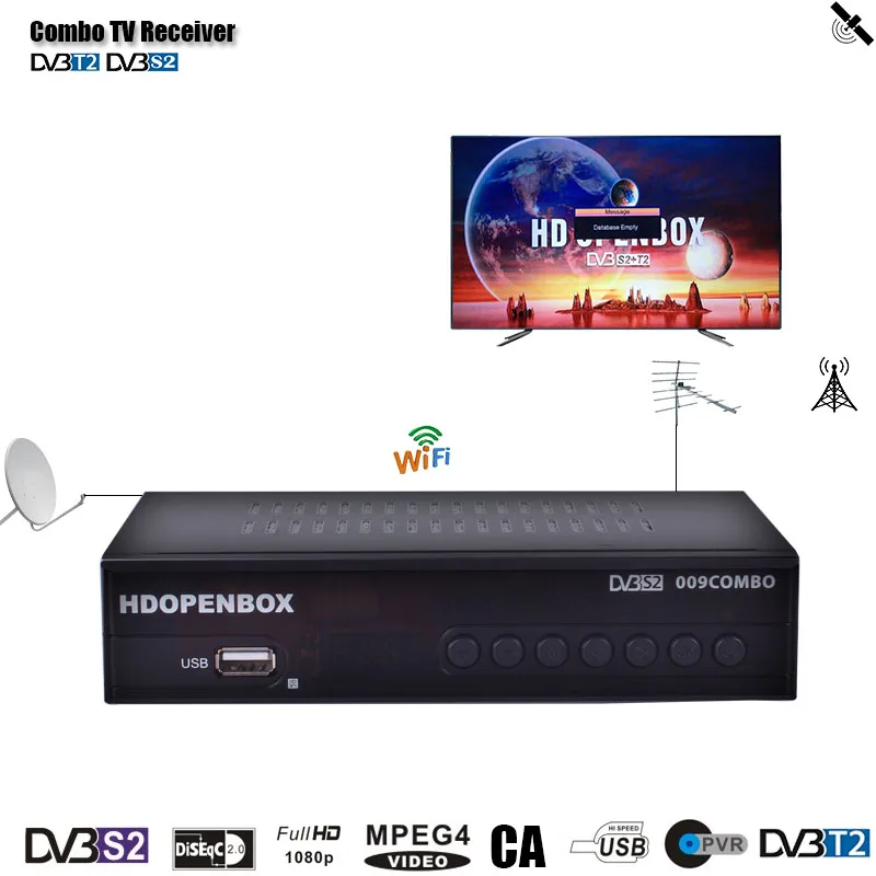 HD OPENBOX Combo Palydovine TV Imtuvas DVB T2 H. 264 Antžeminis Imtuvas TV Imtuvas DVB-T2, DVB S2 Combo Set Top Box Internete atnaujinti