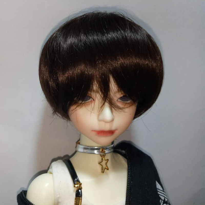 1/4 1/6 1/8 SD BJD doll plaukai labai minkšto pluošto rekvizitai Priedai juoda Auksinės rudos spalvos perukai su kirpčiukais berniukas lėlės plaukus
