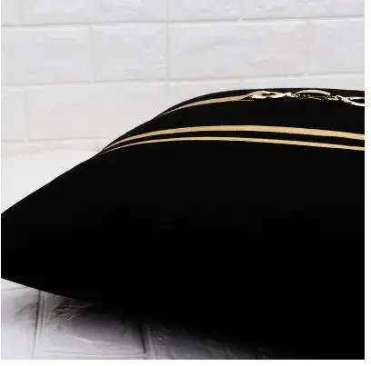 Juodas vilnonis pagalvėlė padengti prabangus užvalkalas dekoratyvinis aukso sagtimi juosmens juostelės pagalvę padengti namų dekoro