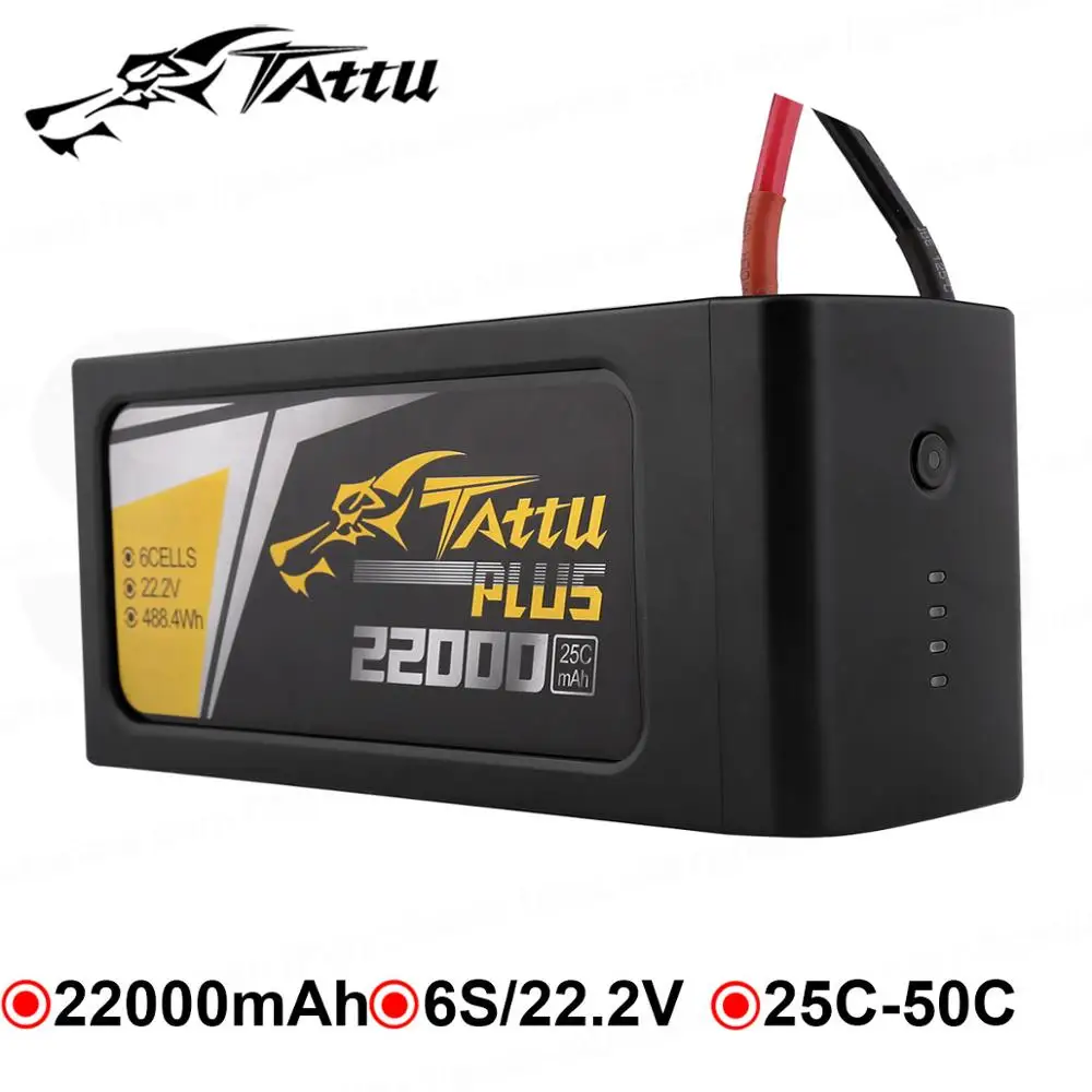 TATTU 22000mAh 25C Lipo Baterijas 6S 22.2 V 22.8 V Plus tteria Smart RC Baterija S800 S900 S1000 UAV Quad Helicpter Drone