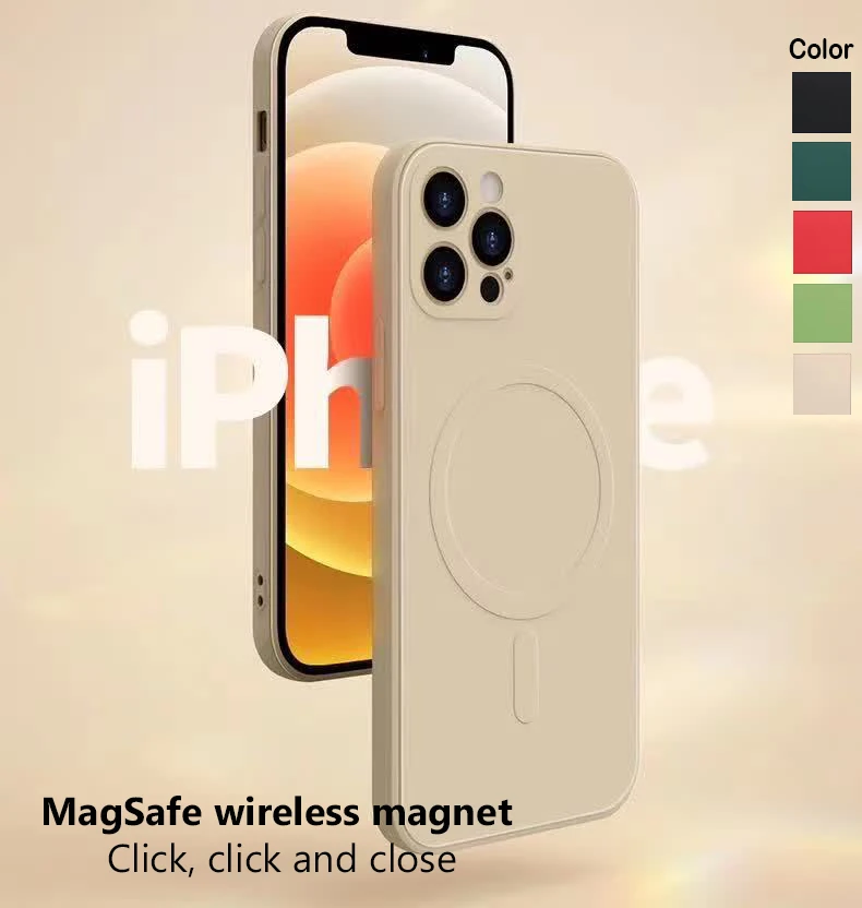 IPhone 12 Pro Max 12 mini Silikono Apsaugos Atveju Paramos Magsafe Belaidis Magnetinis Įkrovimo Prabanga vientisos Spalvos Galinį Dangtelį