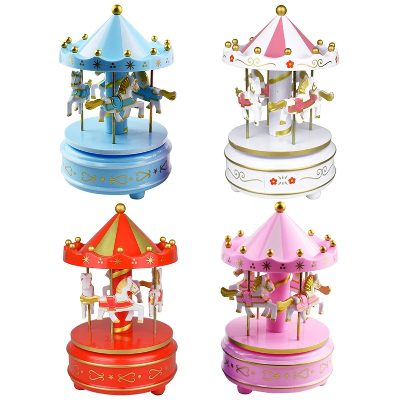 4 Stilius Saldus Įdomus Merry-Go-Round Karuselė Music Box Vaikams, Vaikams, Draugei Kalėdų Gimtadienio Dovanos