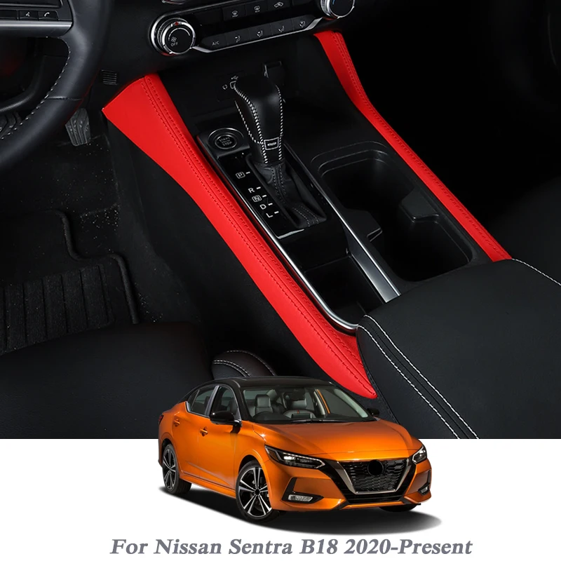 Automobilių Stiliaus Odinis Centrinio Valdymo Dangtelis Nissan Sentra B18 2020-Dabartinė Pavarų Pusėje Padengti Vidaus Priedai