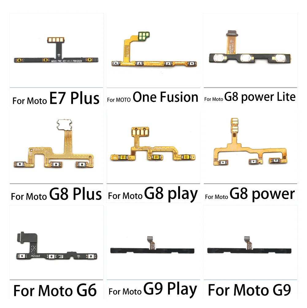 10VNT Naujas Power On Off Garsumo Klavišą Mygtuką Flex Kabelis Juostelę Motorola Moto G5 G5S G6 G9 E5 G4 E7 Plius Žaisti Vienas Fusion