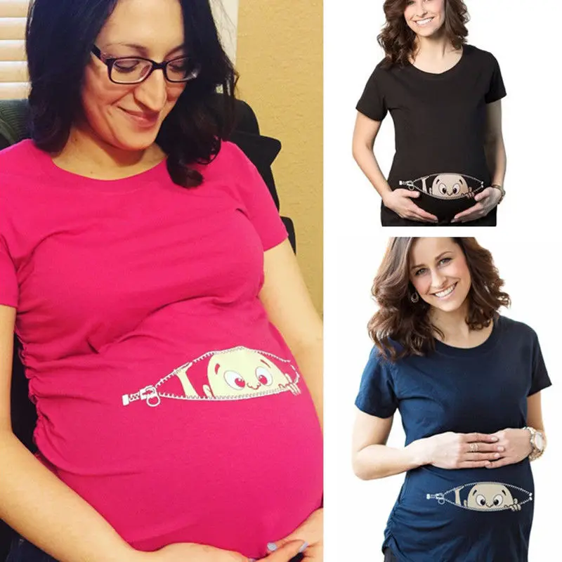 Naujas 2020 metų Vasaros Motinystės Nėštumo Marškinėliai Moterims Animacinių filmų Tee Kūdikių Spausdinti Spoksoti Nėščioms Drabužius, Juokingi marškinėliai Plius Dydis M-3XL