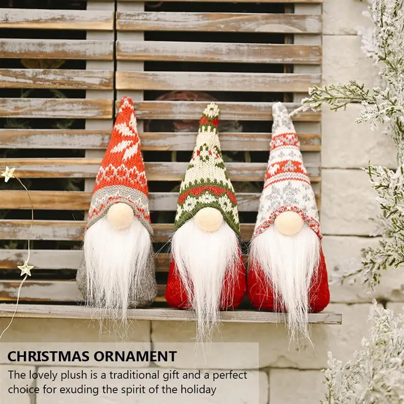2vnt Kalėdų Dekoracijos, Snaigės Gnome Lėlė su Megzta kepurė Papuošalai