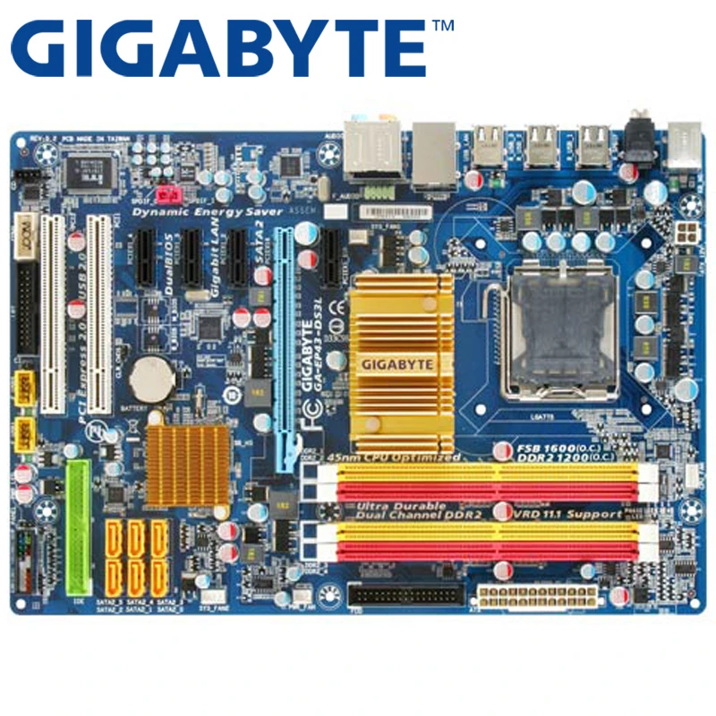 GIGABYTE GA-EP43-DS3L Darbastalio Plokštė P43 Socket LGA 775 Už Core 2 Pentium D DDR2 16G ATX Originalus Naudojami EP43-DS3L Mainboard