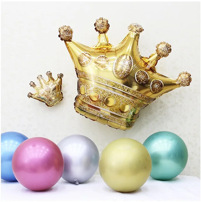 Didelio Dydžio Aukso Karūna Helio Kamuolys Princess Crown Aliuminio Folija Balionus su Gimtadieniu Vestuves Baby Shower Apdaila