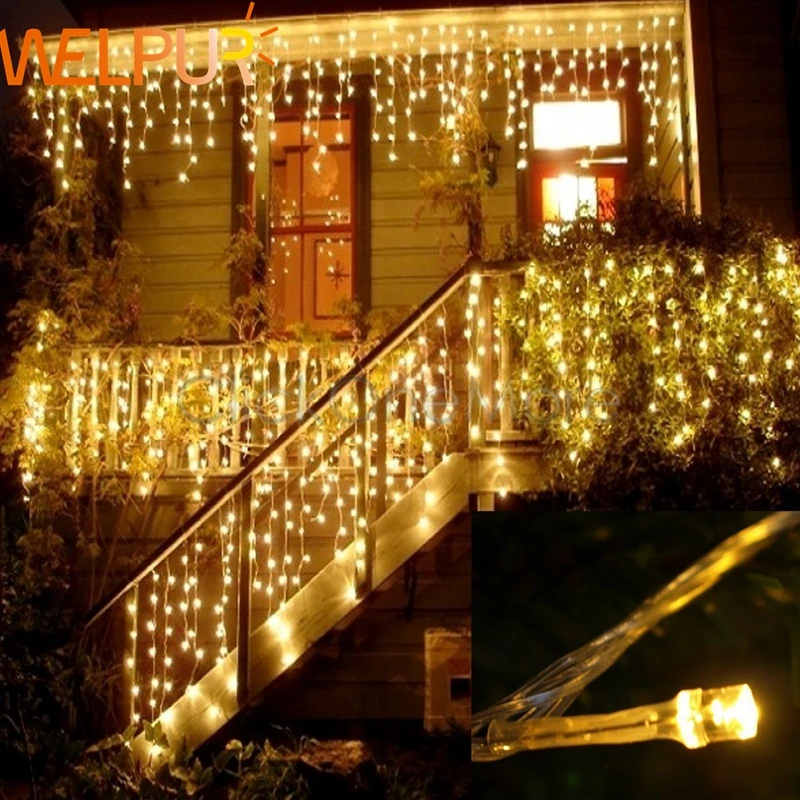 Kalėdinė Girlianda LED Užuolaidų Varveklis Styginių Šviesos 220V 4m 100Leds atšakiniai LED Šalis Sodo Etape Lauko Dekoratyvinės Šviesos