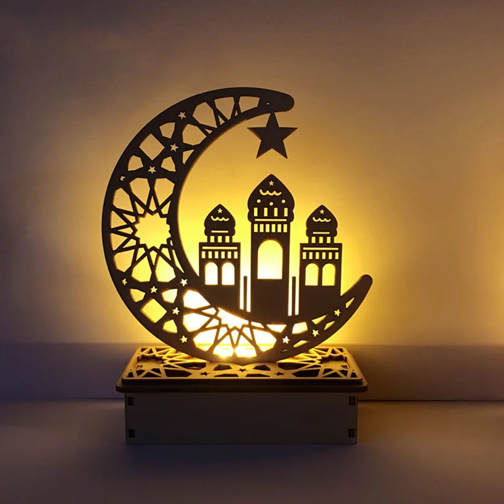 Ramadanas Eid Mubarakas Papuošalai Namų Mėnulis LED Šviesos Moon Star Kabo Dekoro Islamo Musulmonų Įvykis Šalies Prekių Dekoras