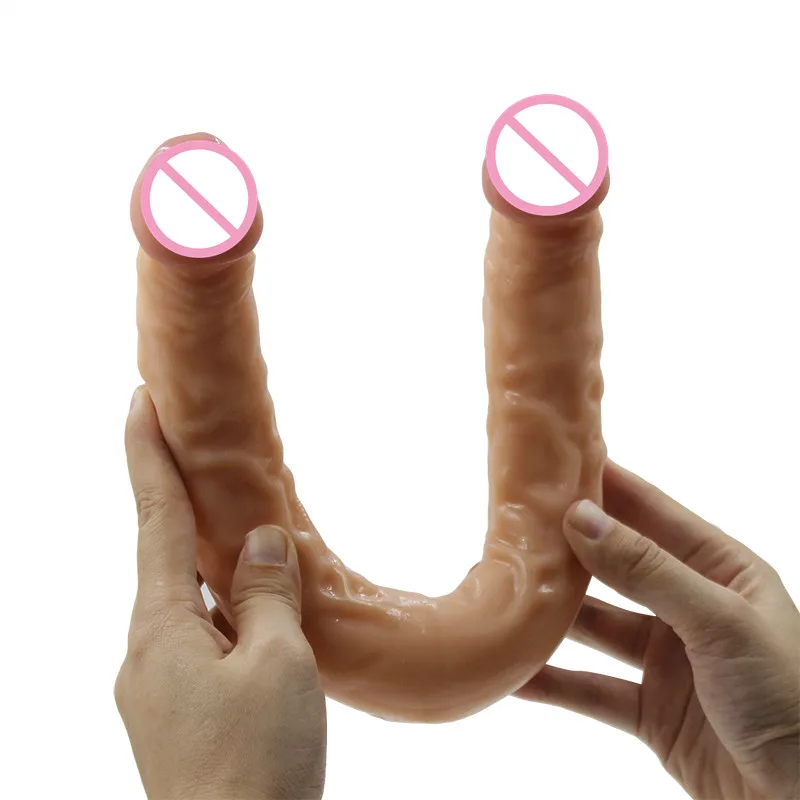 17 Colių Super Didžiulis Dvigubas Dildo Big Dick Minkšto Silikono Varpos Moterų Masturbacija Sekso Žaislai Lesbiečių Sekso Produktai Moterims