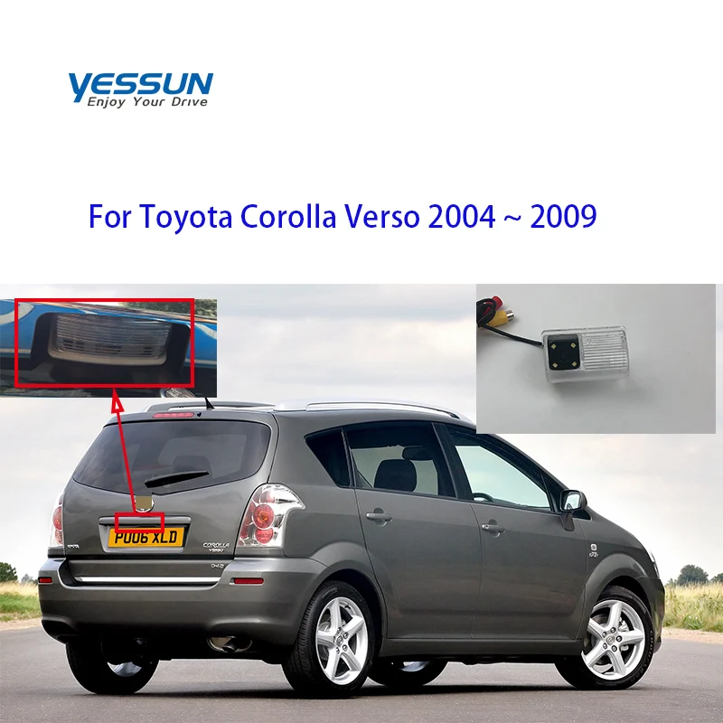 Dinaminis ar fiksuotos linijos Galinio vaizdo kamera Toyota Corolla Verso 2004 M. 2005 M. 2006 m. 2007 m. 2008 m. 2009 Atsarginę Kamerą (licenciją), veidrodinis fotoaparatas