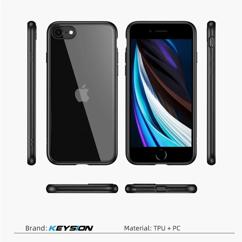 KEYSION Mados Atveju iPhone, SE 2020 Naujas SE2 Skaidrus Matinis atsparus smūgiams Telefono galinį Dangtelį iPhone XR XS Max X 8 7 Plius
