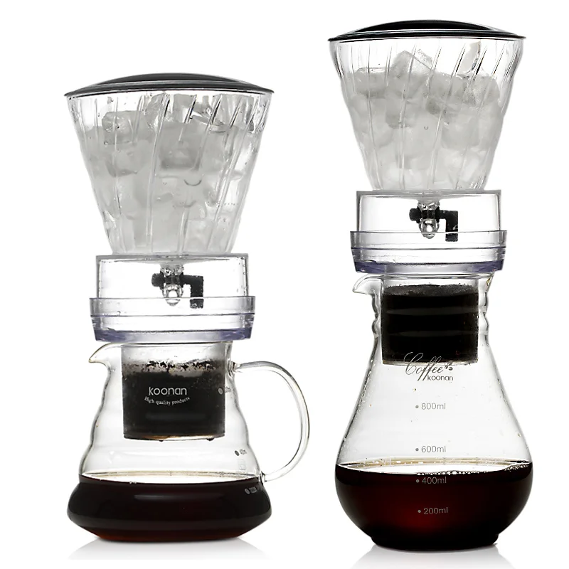 YRP Vandens Drip, Kavos virimo Aparatas Naujas Daugkartinio naudojimo Filtravimo Įrankiai, Stiklo Espresso Kavos Dripper Puodą Ledas Šaltas Užvirinti Kavos virimo aparatas BDH-04