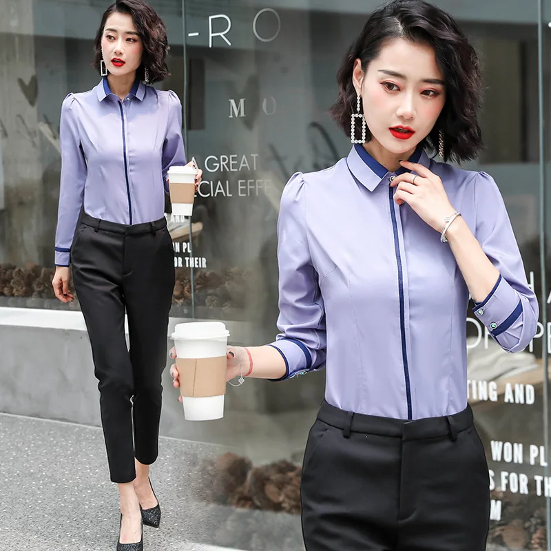 Korėjos Mados Šifono Moterų Marškiniai Office Lady Moterims Palaidinės Dryžuota Plius Dydis 5XL Moterų Viršūnes ir Palaidinės Femininas Elegante