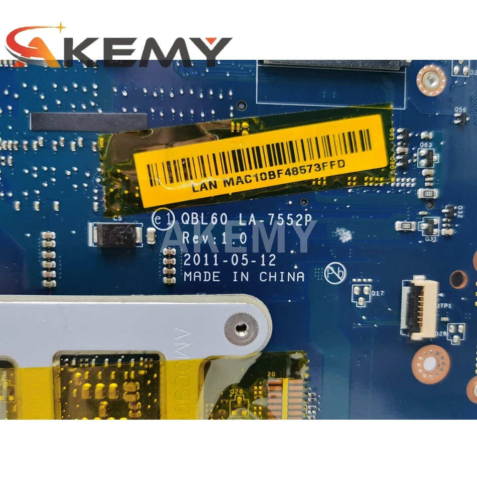 SAMXINNO K53TA Nešiojamojo kompiuterio motininė plokštė, Skirta ASUS K53TA K53TK X53T Mainboard QBL60 LA-7552P 216-0810005 HD 6630M 1GB