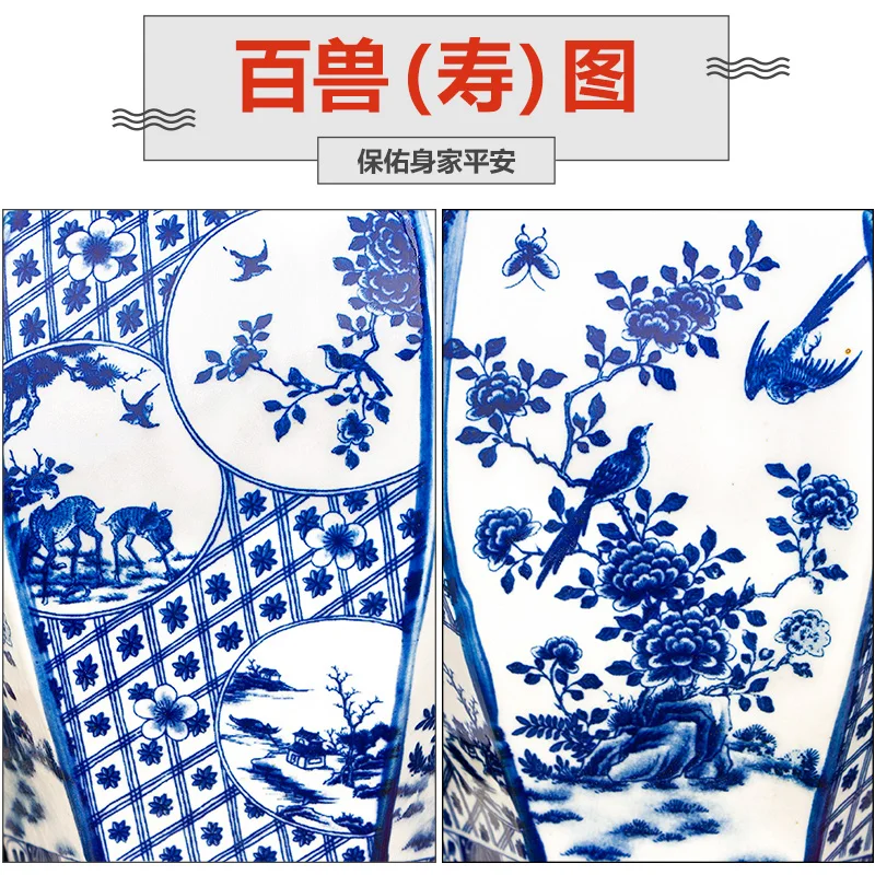 Jingdezhen Keramikos Senovės Kinų Bendra Bakas Vazos Kambarį Porceliano TV Spintelė Senovės Mėlynos ir Baltos spalvos Porceliano