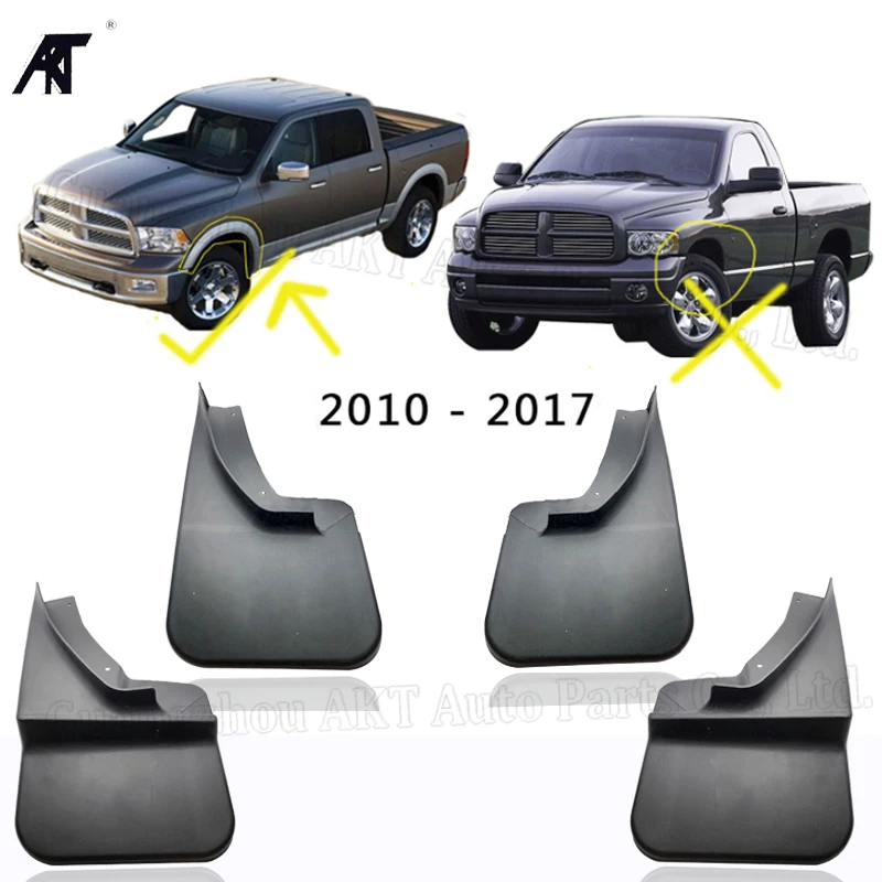 4PCS/set Juoda: Dodge Ram 1500 2500 3500 purvo atvartais 2009-2017 Splash Apsaugai Purvo Atvartais