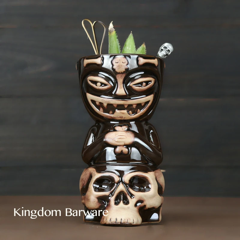 Kaukolė Lėlės Tiki Puodelis Kokteilių Taurės Alaus, Vyno, Puodelis Keramikos Tiki Puodeliai Meno Amatų Kūrybinės Havajai Puodeliai