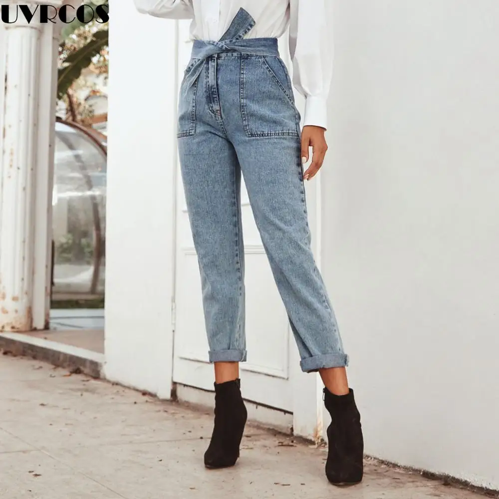 Retro aukšto juosmens straight džinsai moterims kelnes streetwear laisvi džinsai moterų džinsus, mygtuką, užtrauktukas ponios džinsai 2020 m.