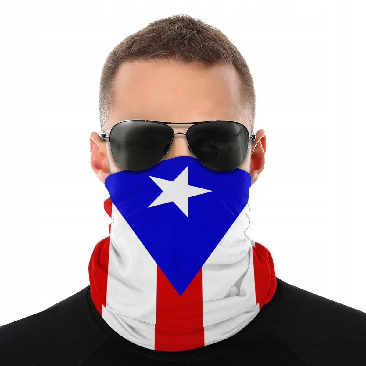 Puerto Rikas Šalikas Pusę Veido Kaukė Vyrai Moterys Helovinas Neck Gaiter Balaclava Bandana Vėjo Apdangalai, Važiavimas Dviračiu, Laipioti