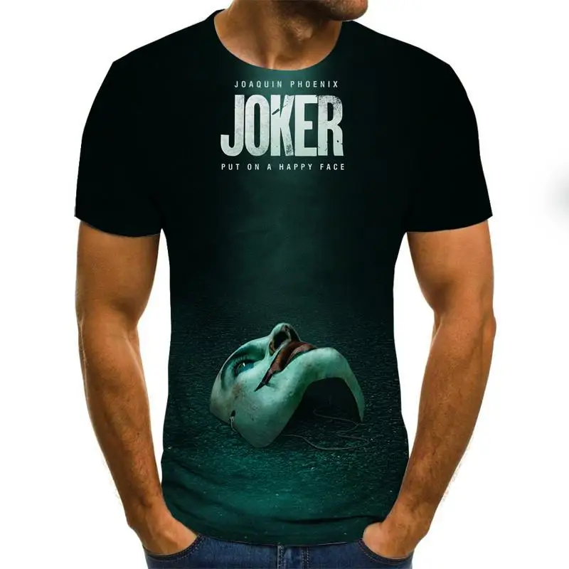 2020 metų Vasaros Tee Marškinėliai Homme 3D Atspausdintas Marškinėliai Vyrams Joker Veido Atsitiktinis O-kaklo Vyrų Marškinėlius Klounas Trumpas Rankovės Juokinga T Shirts