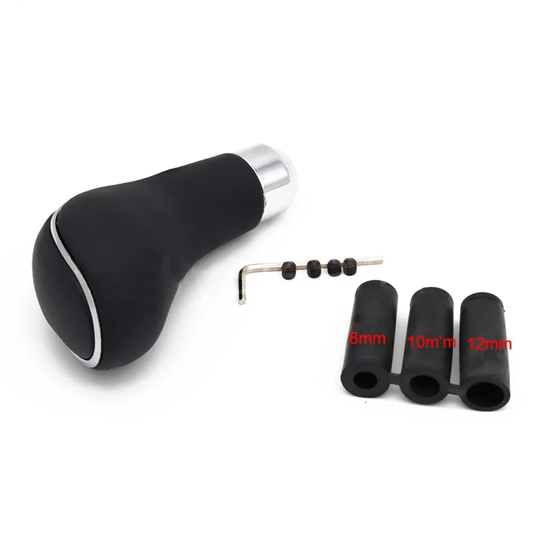 Juodas Raudonas Universalus Odos Automatinė Pavarų Stick Shift Knob Shifter Svirties Dangtelis su Varžtais Adapteris, Automobilių Reikmenys