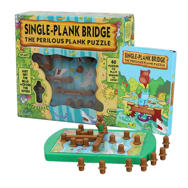 IQ Galvosūkiai Vaikams Brain Games Švietimo Žaislai Vaikams 3 4 5 6 7 Metų Lokys Per Upę Pastatyti Tiltą