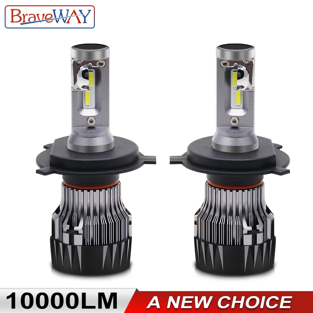 BraveWay Super Ryškus LED Lemputės Automobilių Žibintų Rinkinį, Automobilių Reikmenys 6500K 9006 HB4 H7 Led H4 Lempos 10000LM H11 9005 HB3 Mini Dydis