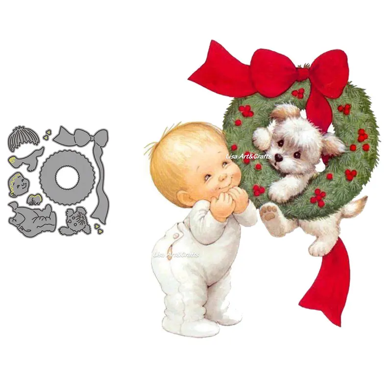 Naujas Pjovimo Miršta Kalėdinis Trafaretas Cute Baby Dog 