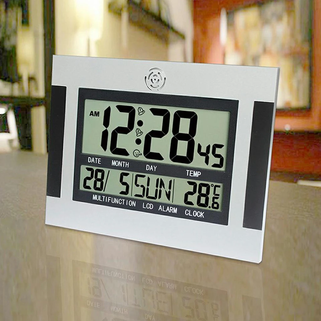 Skaitmeninio formato Laikrodis Atidėti Žadintuvo Laiką, Termometras, Kalendorius LCD Backlite