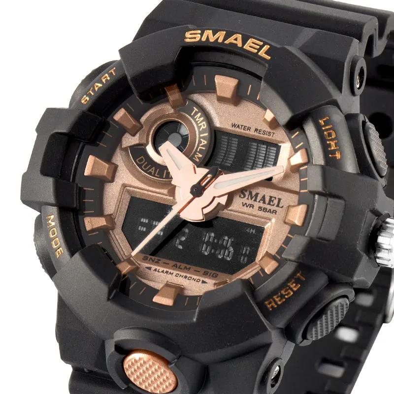 Vaikai Laikrodžiai SMAEL Top Brand Prabangus LED Skaitmeninio Laikrodžio Berniukai Karinės Sport Stiliaus Laikrodžius Smūgiams Relogio Masculino