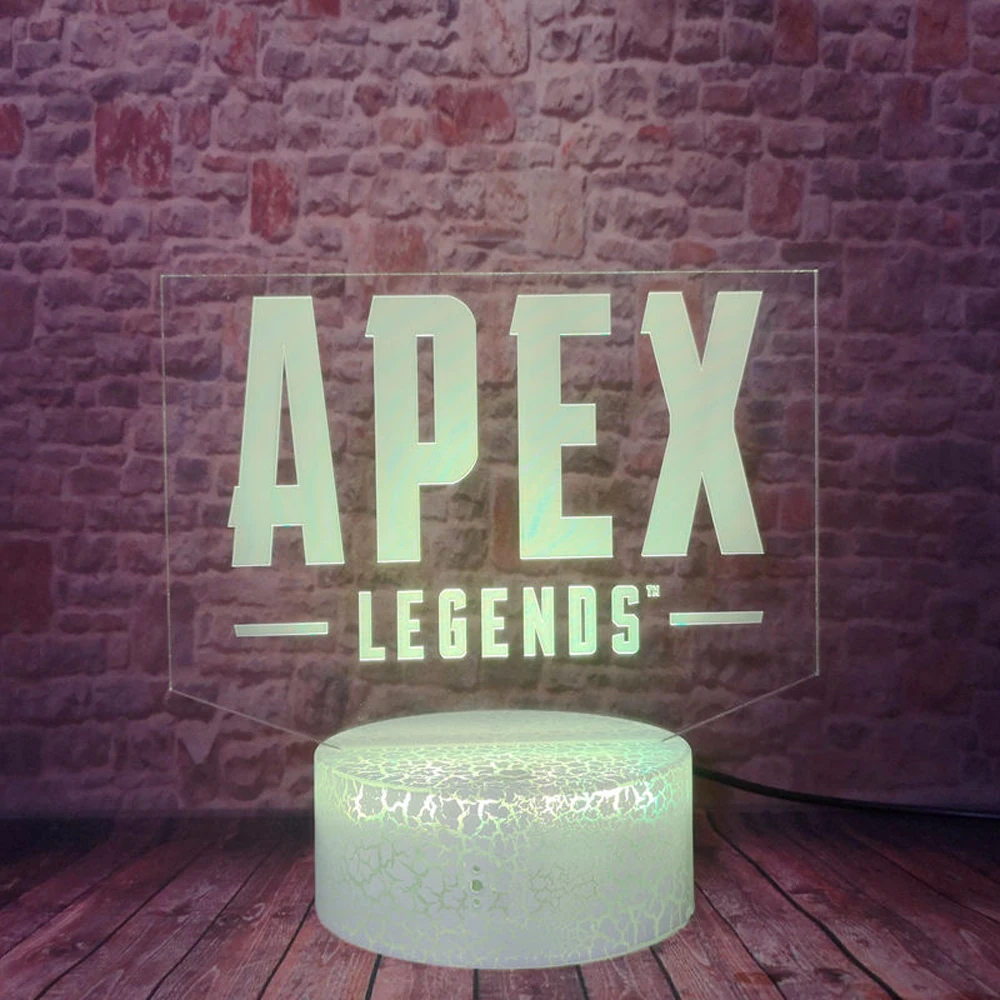 APEX Legendos 3D Lempa USB Touch RGB Crack Base Naktį Šviesos Battle Royale Žaidimą Vaikams Miega Šviesos Stalo Dekoro Berniukai Kalėdų Žaislas