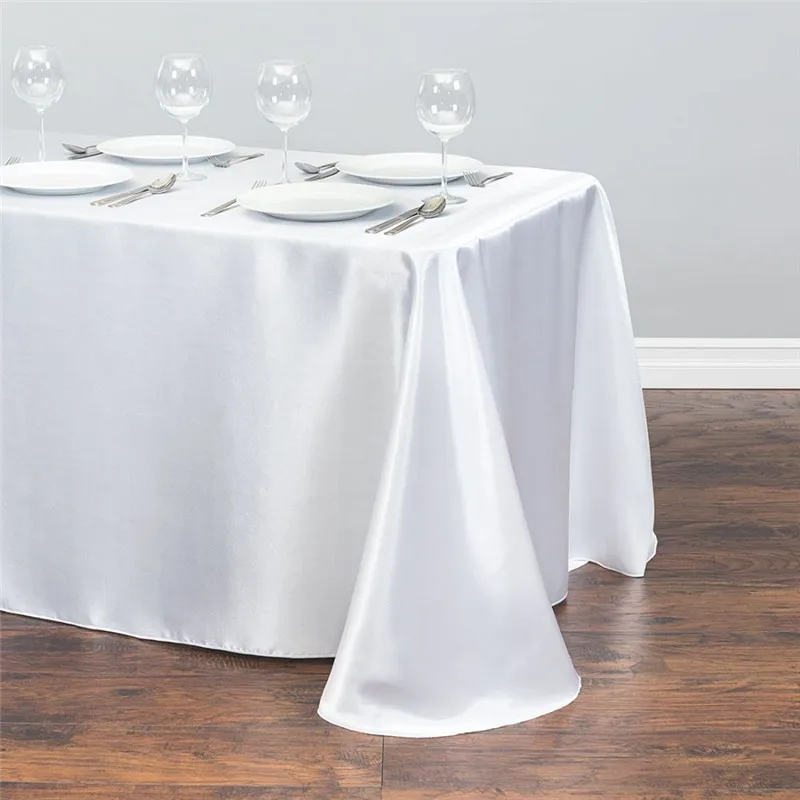Stačiakampis, apvali vestuvių satino tableclothes lentelė padengti stalo topper lentelė viršutinio už vestuves banketų papuošimas