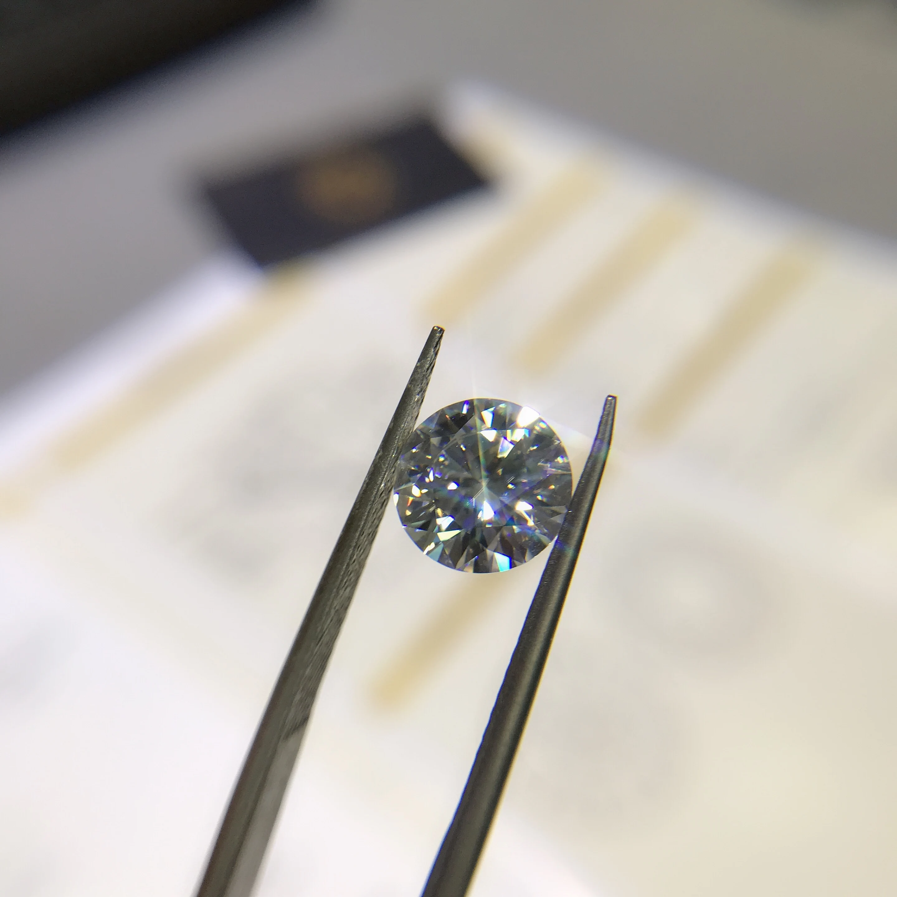 Raundas Moissanite D VVS 1.00 ct 6.5 mm barestone užsakymą Moissanite žiedas Karolius, už nuogas diamond