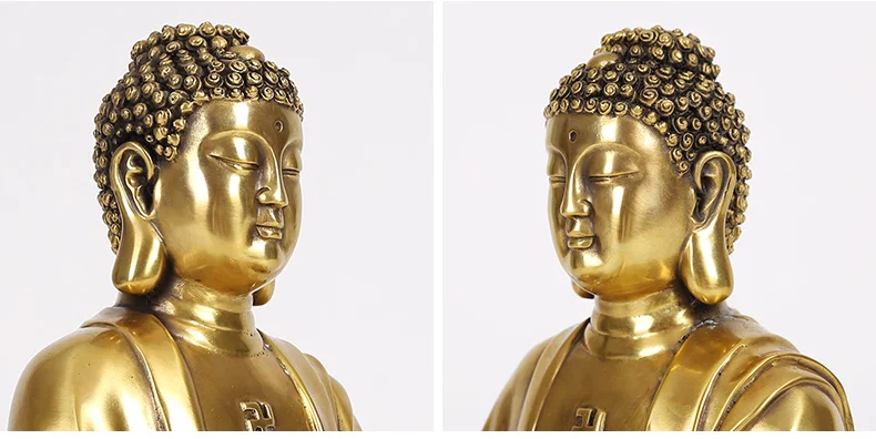 Budistų Palaiminti sveikatos ir saugos VIRŠUJE Talismanas Talismanas aukso RU LAI Buda žalvario, drožyba, Skulptūra, statula 25cm