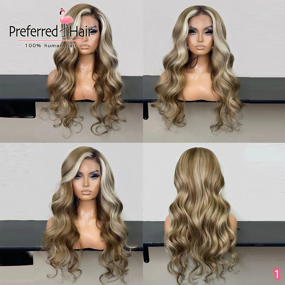 Pageidaujamas Pelenų Blond Pabrėžti Perukas Fortepijono Spalvos, Skaidrus Nėriniai Perukai Prieš Plcued Remy Nėriniai Priekiniai Žmogaus Plaukų Perukai Moterims