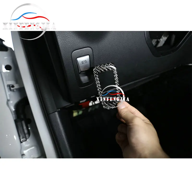 Nekilnojamojo Anglies Pluošto Automobilio Interjero Centras P Shift Mygtukas Rėmo Apdaila Mercedes-Benz C E GLC Klasės W205 W213 X253 16-20