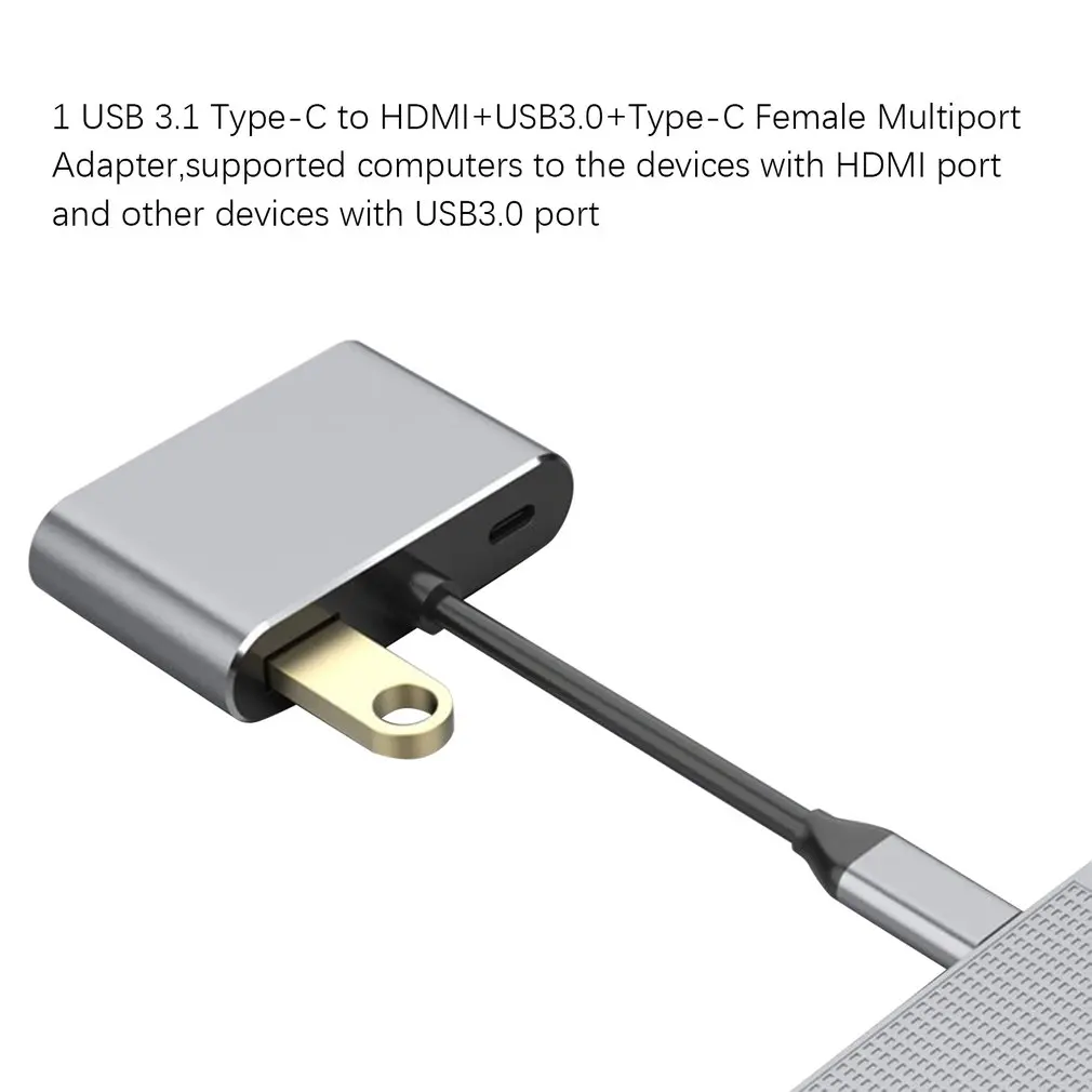 USB c konverteris adapteris c tipo HDMI / USB 3.0 / C Tipo aliuminio adapterio tipas C Apple Macbook