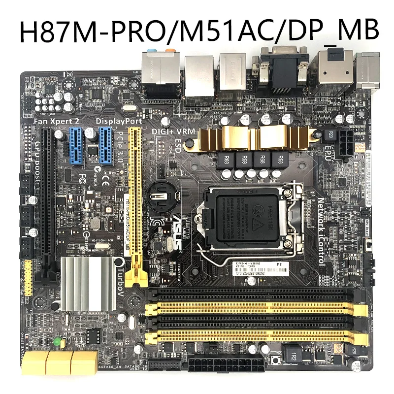 ASUS H87M-PRO/M51AC originalus plokštė DDR3 LGA 1150 arba I3 I5 I7 CPU H87M-PRO/M51AC/DP_MB 32GB H87 naudoti Darbastalio plokštė