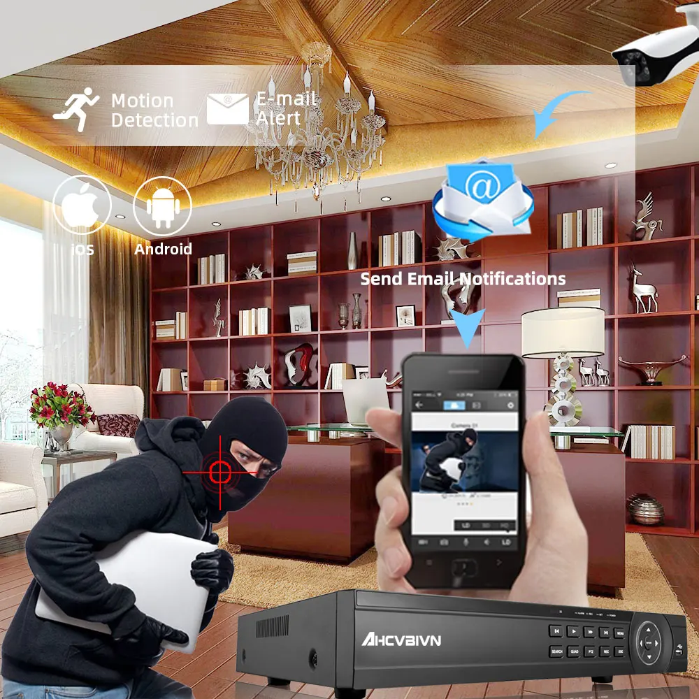 4CH 8CH /16CH HAINAUT Saugumo CCTV DVR H. 264 5MP/4MP HAINAUT CVI TVI Analoginis IP Camera5 5MP 4.0 MP Hibridinis Vaizdo įrašymą HD Vaizdo Išvestis