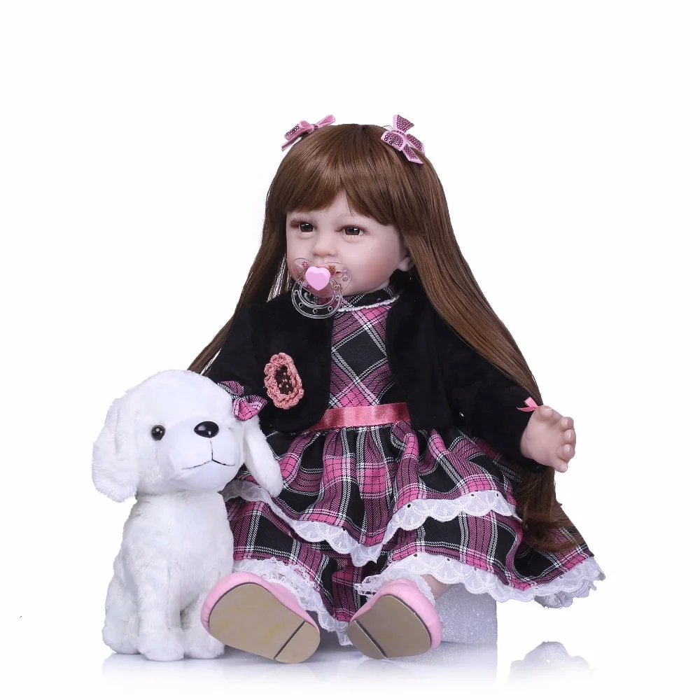 NPK 55cm Silikono Atgimsta Smile Baby Doll Vaikams vaikystės draugas, Dovana Mergaitėms Bebe Gyvas, Minkšti Žaislai, Puokštės Lėlės Bebes Atgimę Žaislai