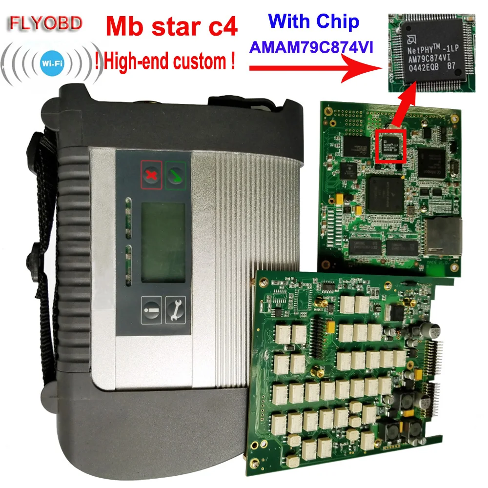 2020.12 V Geriausios Kokybės MB Star C4 su ADG426 &AM79C874VI Chip MB STAR SD Connect C4 Kompaktiškas 4 Diagnostikos Įrankis, su WIFI Funkcija