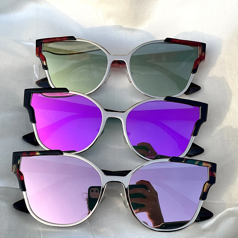 Ponios Mados Pink Cat Eye Akiniai nuo saulės Negabaritinių Atspalvių, Moterų, Prabangos Prekės ženklo Dizaineris Butas Objektyvas Vairavimo Akinius Moterų UV400