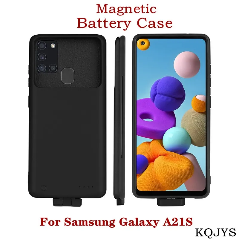 Magnetinio Baterijos dėklą Samsung Galaxy A21S Naują išmanųjį Telefoną, Baterijos Kroviklis Atveju Galios Banko Galaxy A21S Baterija Atveju