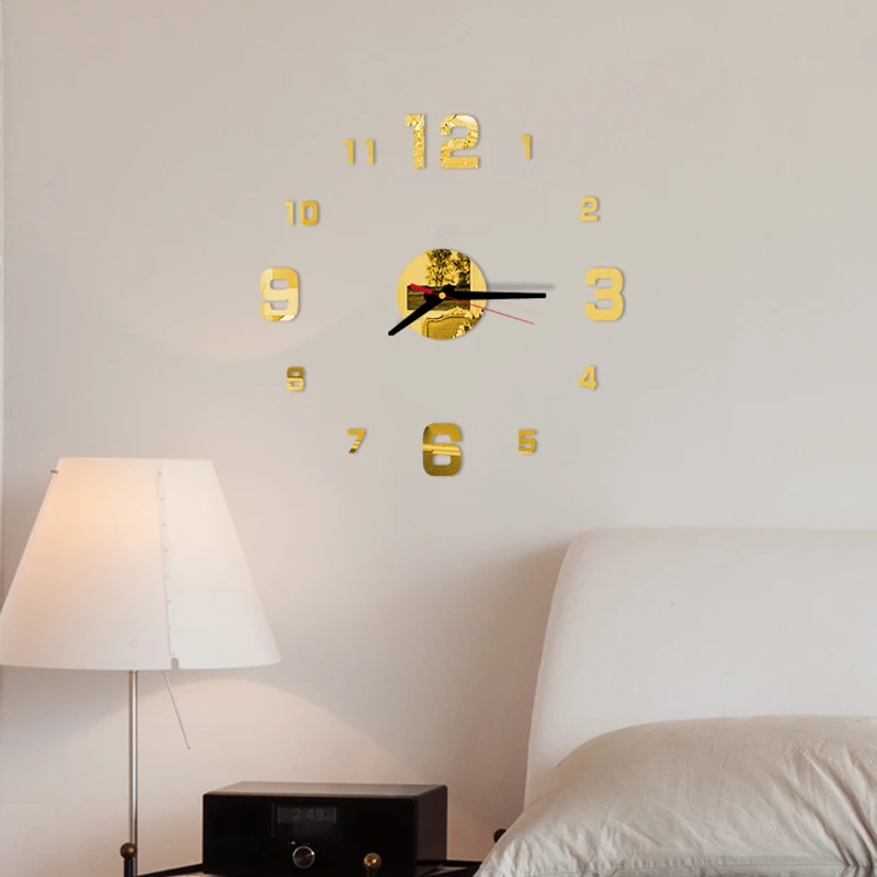 3D Dizaino Sieninis Laikrodis Sieninis Laikrodis Lipdukas Žiūrėti Akrilo Veidrodis, Laikrodis Lipdukai Kambarį Dekoro, Dekoratyvinis Namas Laikrodis Ant Sienos