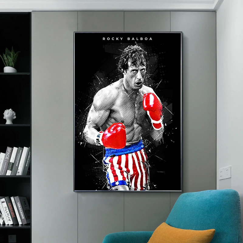 Rocky Balboa Bokso Kultūrizmo Drobės Tapybos Plakatai ir Spausdina Sienos Meno Motyvacijos Nuotraukos Kambarį Dekoro Cuadros