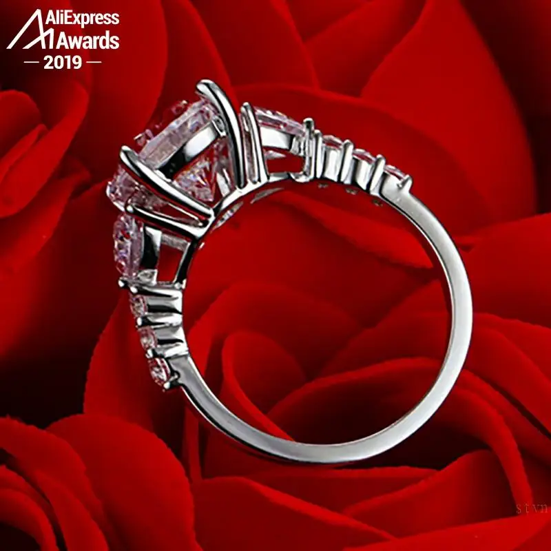 10*12mm S925 Fine Jewelry sterlingas sidabro žiedas Laboratorijoje sukurta deimantų Karatais 4Cs vestuvių pasiūlymas svajonė