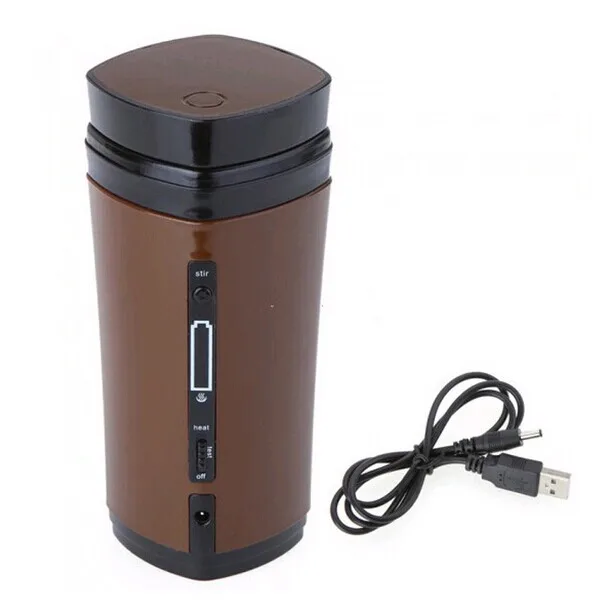 Naujas Įkraunamas USB Elektros Šildymo Automatinis Maišymas, Izoliuoti Kava, Pienas, Arbata Kelionės Puodelis Termosas Puodelio & Dangčio Šilčiau